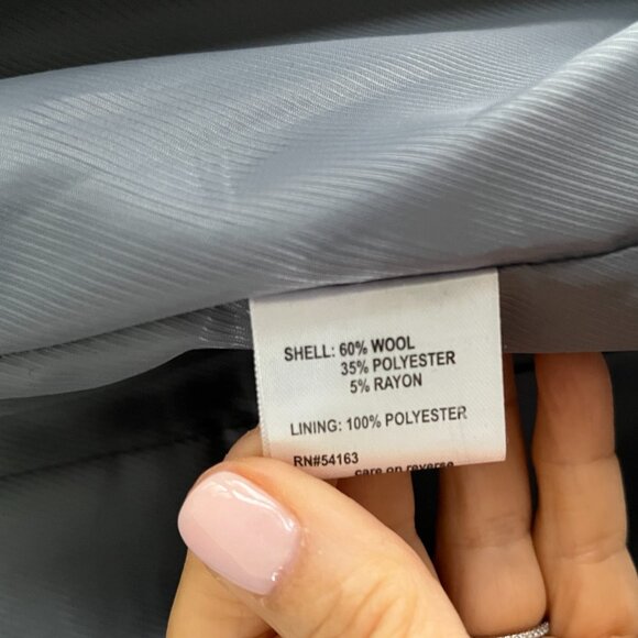 Calvin Klein Black Wool Blend Belted Coat Size 8 | Designer | EUC - Picture 6 of 9